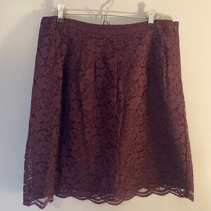 Purple Lace Scalloped Edge LOFT Skirt